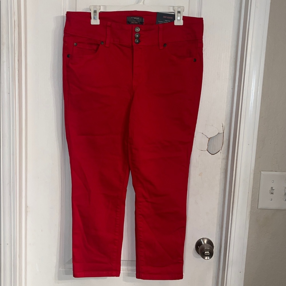 NWT Torrid Crop Jeggings Pants Red size 12